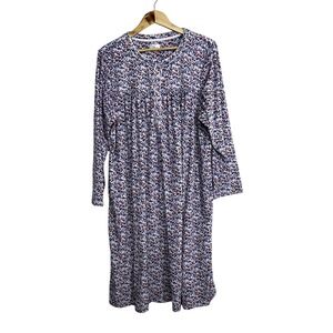 Aria Collection Nightgown Womens Size 2X Long Sleeve Floral Soft Plush Pockets